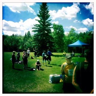 A gorgeous day for running! And for sitting.